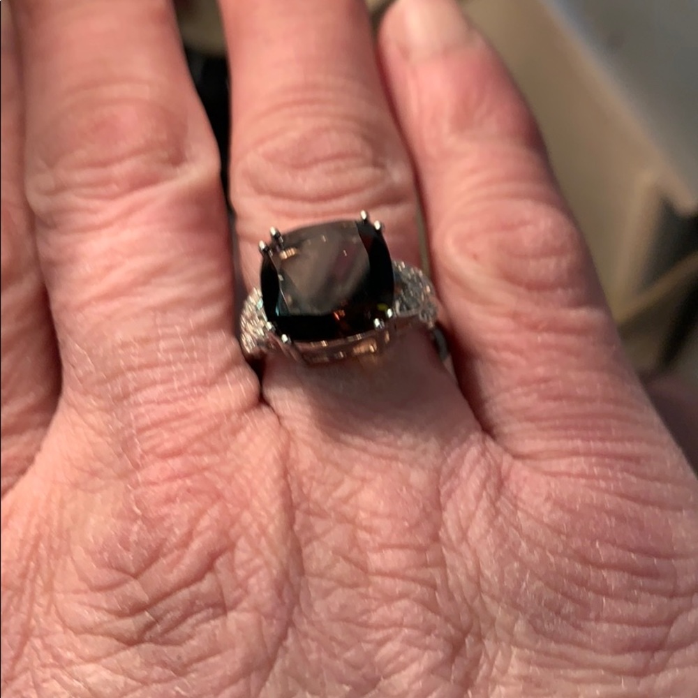 Brown Topaz and Diamond Ring